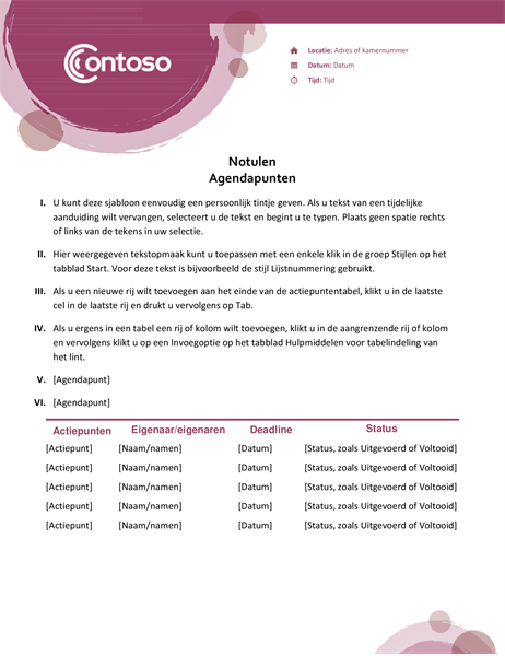 Procès-verbal de réunion Suite rose Procès-verbal de réunion Suite rose