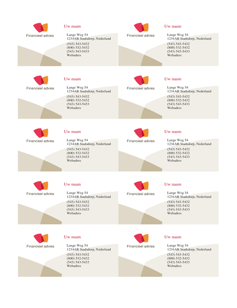 Carte de visite financière (10 par page) Carte de visite financière (10 par page)