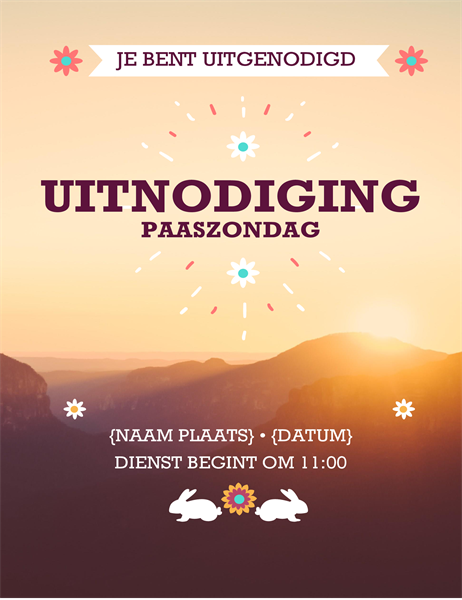 Paasfolder met zonsopkomst Paasfolder met zonsopkomst