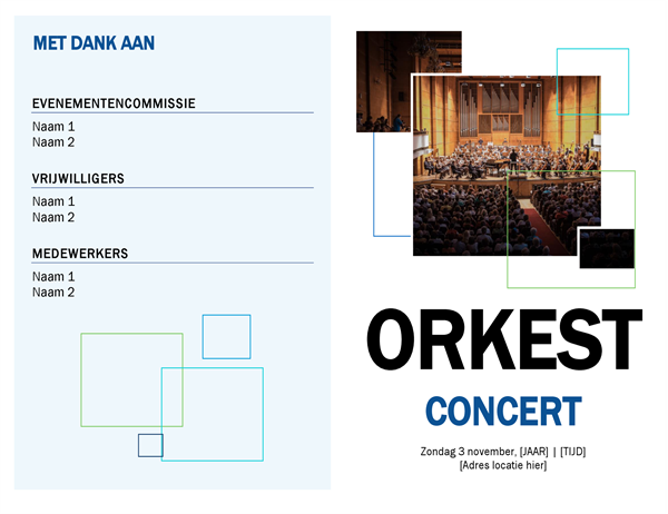Concertprogramma voor band Concertprogramma voor band