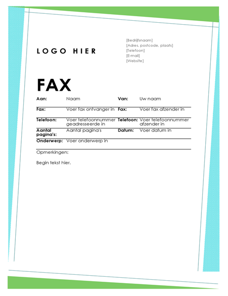 Geometrisch faxvoorblad Geometrisch faxvoorblad