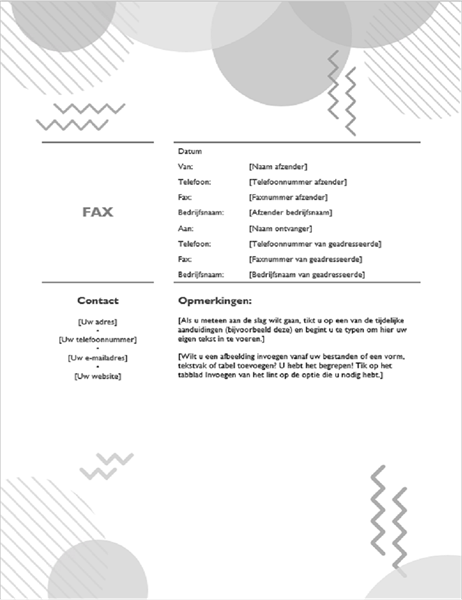 Jaren `80 faxvoorblad zwart-wit Jaren `80 faxvoorblad zwart-wit