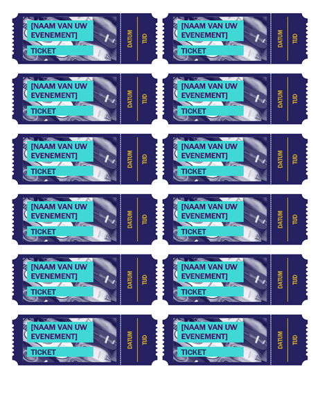 Blauwe evenemententickets Blauwe evenemententickets