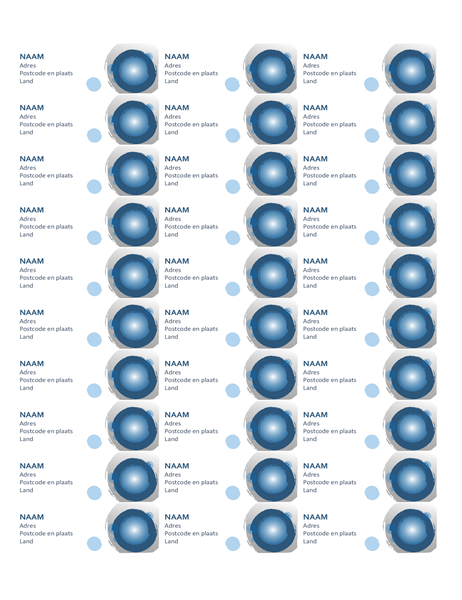 Etiketten met blauwe bollen (30 per pagina) Etiketten met blauwe bollen (30 per pagina)