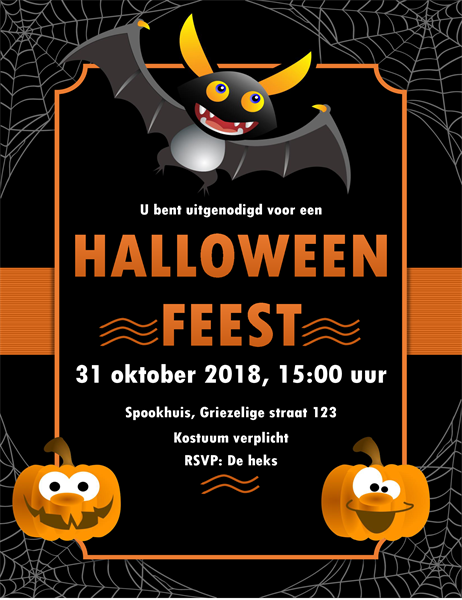 Invitation Halloween chauve-souris Invitation Halloween chauve-souris