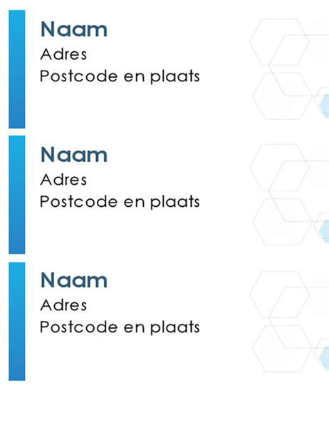 Zeshoekige etiketten (30 per pagina) Zeshoekige etiketten (30 per pagina)