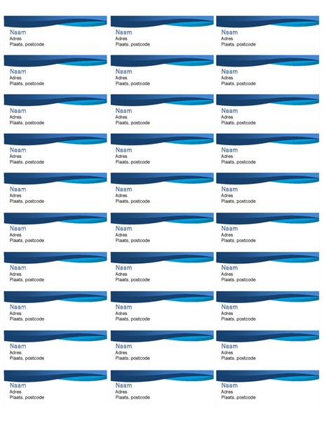 Etiketten met blauwe curve (30 per pagina) Etiketten met blauwe curve (30 per pagina)
