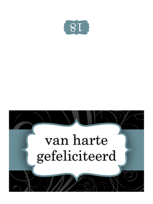 Verjaardagskaart (ontwerp met blauw lint, dubbelgevouwen) Verjaardagskaart (ontwerp met blauw lint, dubbelgevouwen)