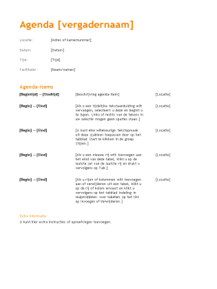 Agenda van zakelijke vergadering (oranje ontwerp)  Office Templates