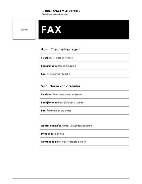 Afdruk fax samenvoegen (thema Mediaan) Afdruk fax samenvoegen (thema Mediaan)