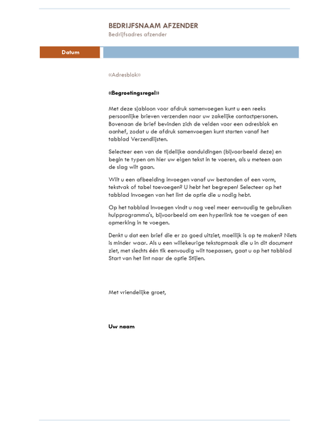 Brief voor afdruk samenvoegen (thema Mediaan) Brief voor afdruk samenvoegen (thema Mediaan)