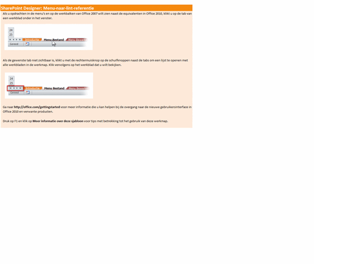SharePoint Designer 2010: naslagwerkmap voor menu's en het lint SharePoint Designer 2010: naslagwerkmap voor menu's en het lint