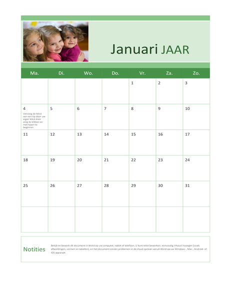 Fotokalender voor familie (elk jaar) Fotokalender voor familie (elk jaar)
