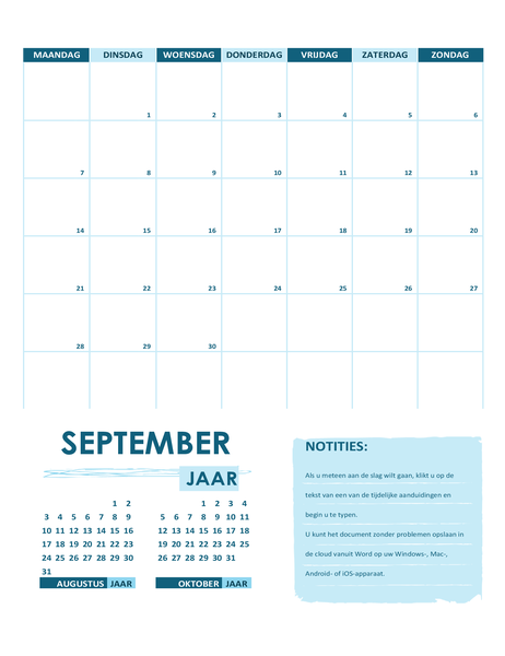 Academische kalender (één maand, elk jaar, aanvang zondag) Academische kalender (één maand, elk jaar, aanvang zondag)