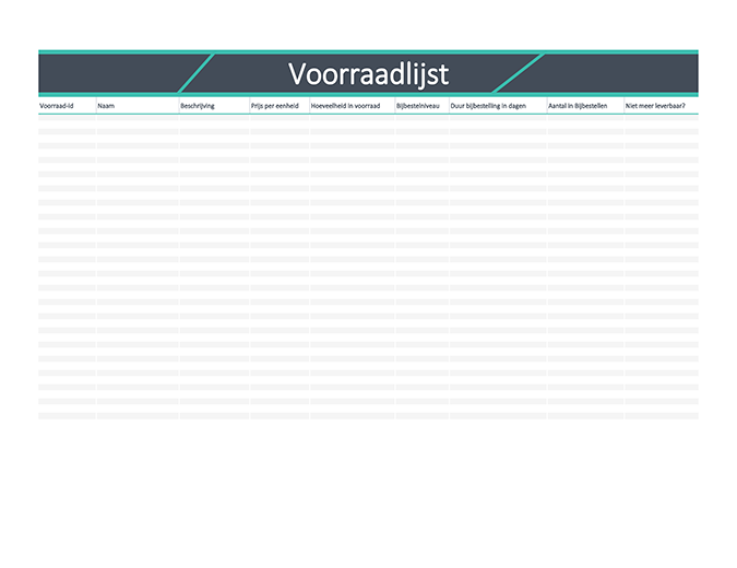 Voorraadlijst Voorraadlijst