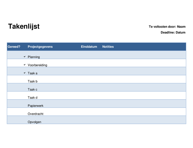 Lista de tareas pendientes para proyectos Lista de tareas pendientes para proyectos