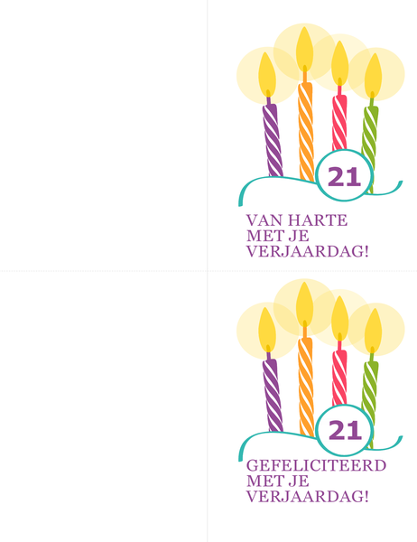 Verjaardagskaarten voor speciale verjaardagen (2 per pagina voor Avery 8315) Verjaardagskaarten voor speciale verjaardagen (2 per pagina voor Avery 8315)