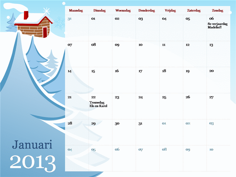 Geïllustreerde seizoenskalender voor 2013, ma-zo Geïllustreerde seizoenskalender voor 2013, ma-zo