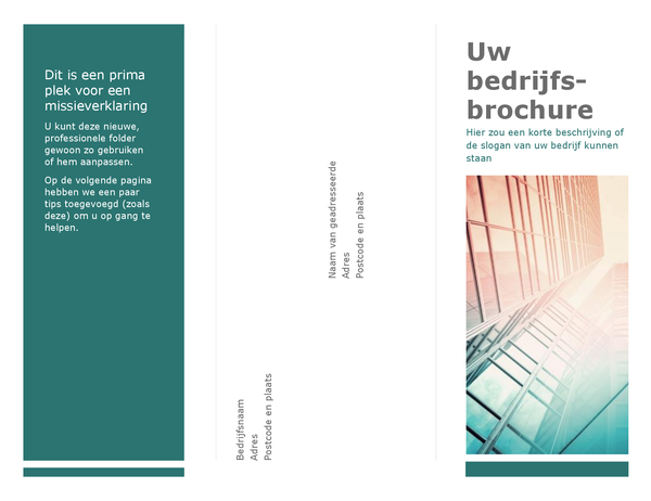 Brochure met drie vouwranden (blauw) Brochure met drie vouwranden (blauw)