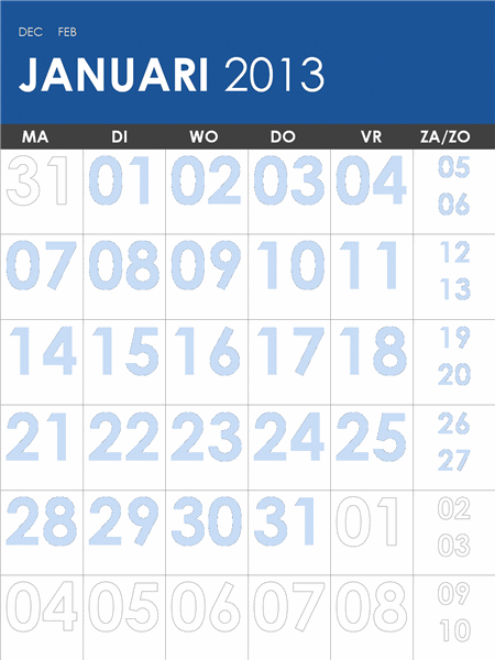Meerkleurige kalender 2013-2014 (ma-zo) Meerkleurige kalender 2013-2014 (ma-zo)
