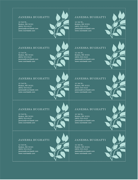 Persoonlijke visitekaartjes met bloemen Persoonlijke visitekaartjes met bloemen