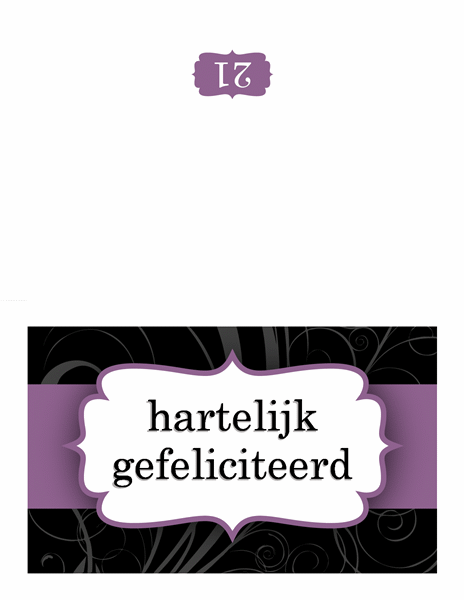 Verjaardagskaart (ontwerp met paars lint) Verjaardagskaart (ontwerp met paars lint)