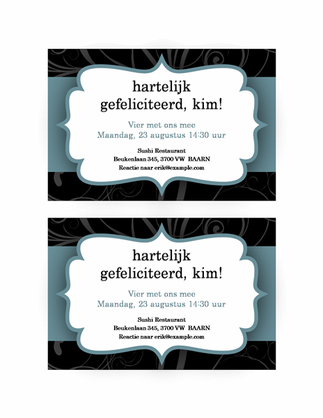 Uitnodiging voor een feest (ontwerp met blauw lint) Uitnodiging voor een feest (ontwerp met blauw lint)