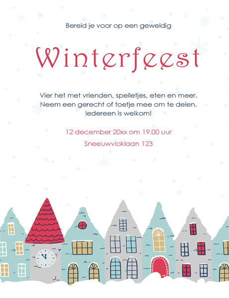 Flyer voor winterfeest Flyer voor winterfeest