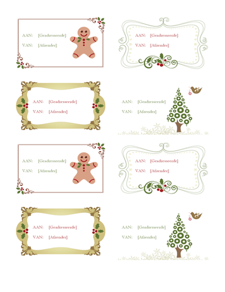 Geschenk etiketten (Retro ontwerp voor Feestdagen, 8 per pagina) Geschenk etiketten (Retro ontwerp voor Feestdagen, 8 per pagina)