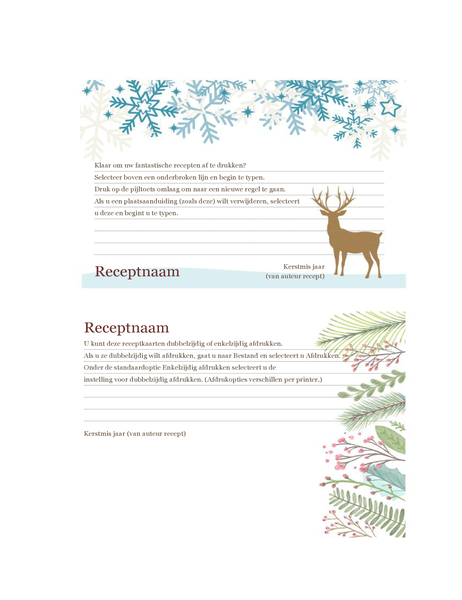 Receptkaarten (ontwerp Kerstgedachte, compatibel met Avery 5889, 2 per pagina) Receptkaarten (ontwerp Kerstgedachte, compatibel met Avery 5889, 2 per pagina)