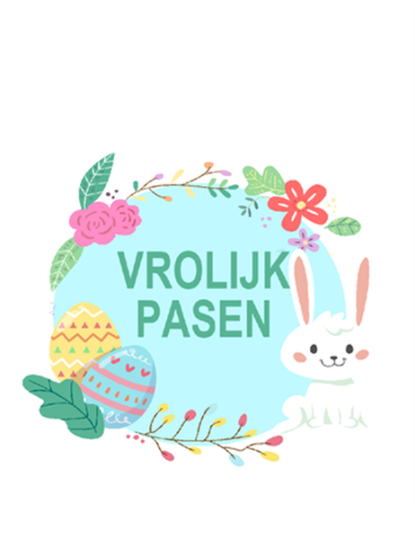 Vrolijk Pasen kaart (dubbel gevouwen) Vrolijk Pasen kaart (dubbel gevouwen)