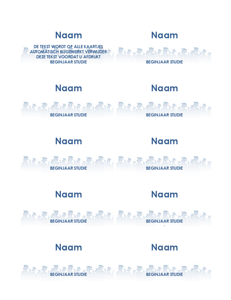 Kaartjes met naam van afgestudeerde (tien per pagina) Kaartjes met naam van afgestudeerde (tien per pagina)