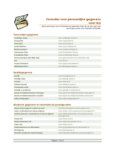 Routebeschrijving en formulier voor persoonlijke gegevens Routebeschrijving en formulier voor persoonlijke gegevens