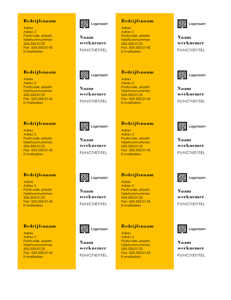 Visitekaartjes (balken ontwerp, 10 per pagina) Visitekaartjes (balken ontwerp, 10 per pagina)