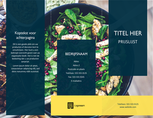 Brochure met prijslijst (schelpen-ontwerp) Brochure met prijslijst (schelpen-ontwerp)