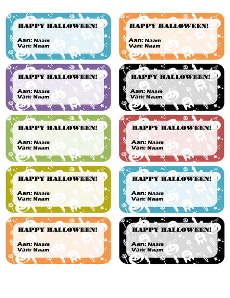 Halloweenlabels (10 per pagina) Halloweenlabels (10 per pagina)