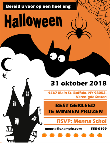 Folder voor Halloween-feest met griezelige vleermuizen Folder voor Halloween-feest met griezelige vleermuizen