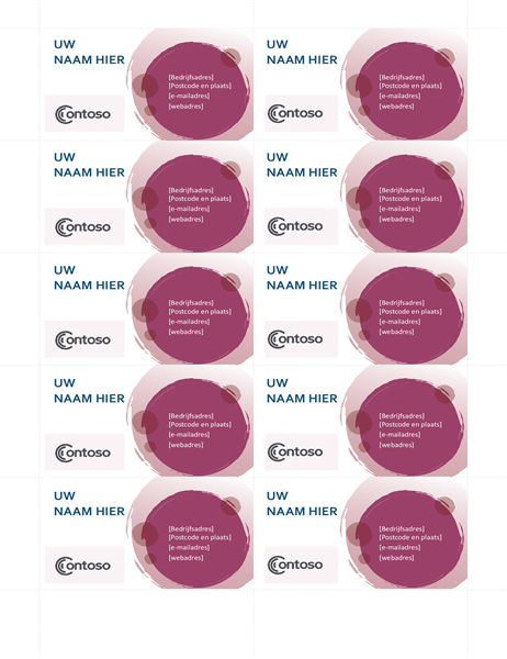 Roze visitekaartjes Roze visitekaartjes