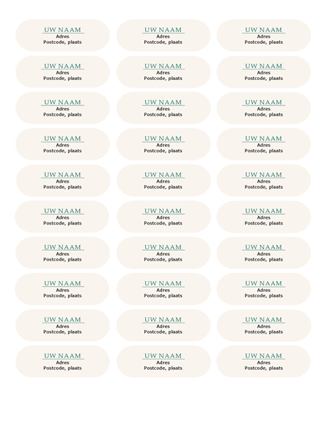 Adresetiketten (ontwerp Groene golf, 30 per pagina) Adresetiketten (ontwerp Groene golf, 30 per pagina)