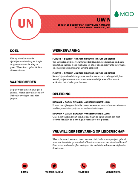 Verzorgd resumé, ontworpen door MOO Verzorgd resumé, ontworpen door MOO