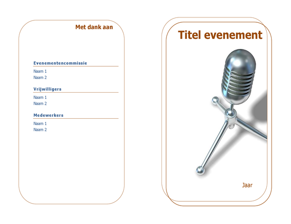 Programma voor evenementen (dubbelgevouwen) Programma voor evenementen (dubbelgevouwen)