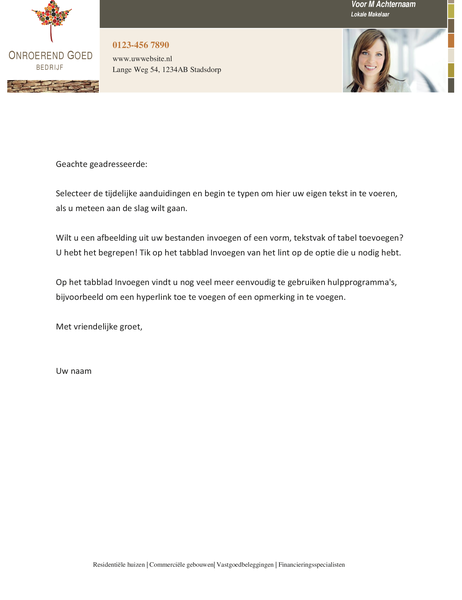 Makelaardij briefhoofd Makelaardij briefhoofd