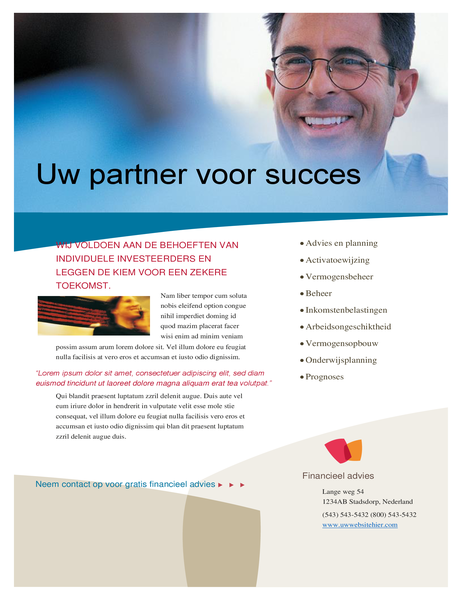 Folder voor financieel bedrijf Folder voor financieel bedrijf