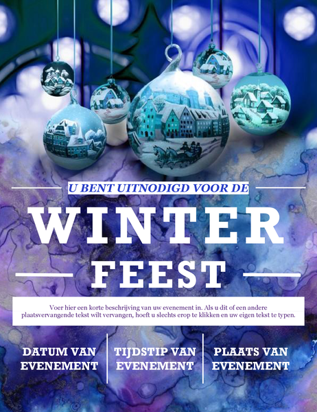 Elegante folder voor winterparty Elegante folder voor winterparty