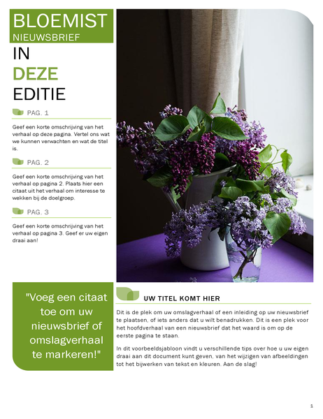 Nieuwsbrief bloemist Nieuwsbrief bloemist