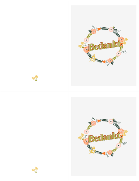 Bedankkaart met bloemen Bedankkaart met bloemen
