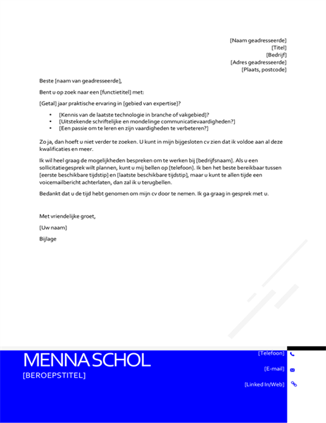 Omgekeerde moderne begeleidende brief Omgekeerde moderne begeleidende brief