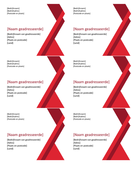 Etiketten met krachtige hoeken (6 per pagina) Etiketten met krachtige hoeken (6 per pagina)