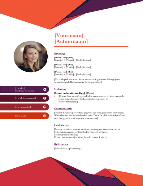 Eigentijds cv met foto Eigentijds cv met foto