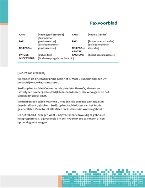 Minimalistisch faxvoorblad Minimalistisch faxvoorblad